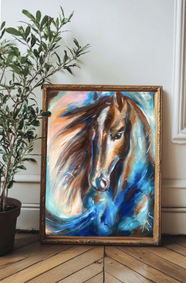 Schilderij "paardenliefde"
